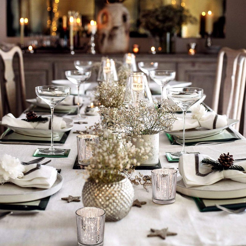 DEVI Silver Mercury Votive Candle Holders 24 Pcs, Tealight Candle Holders for Table Centerpieces, Mercury Glass Candle Holder for Wedding Decorations, Anniversary Birthday Party Table Decorations - Image 4